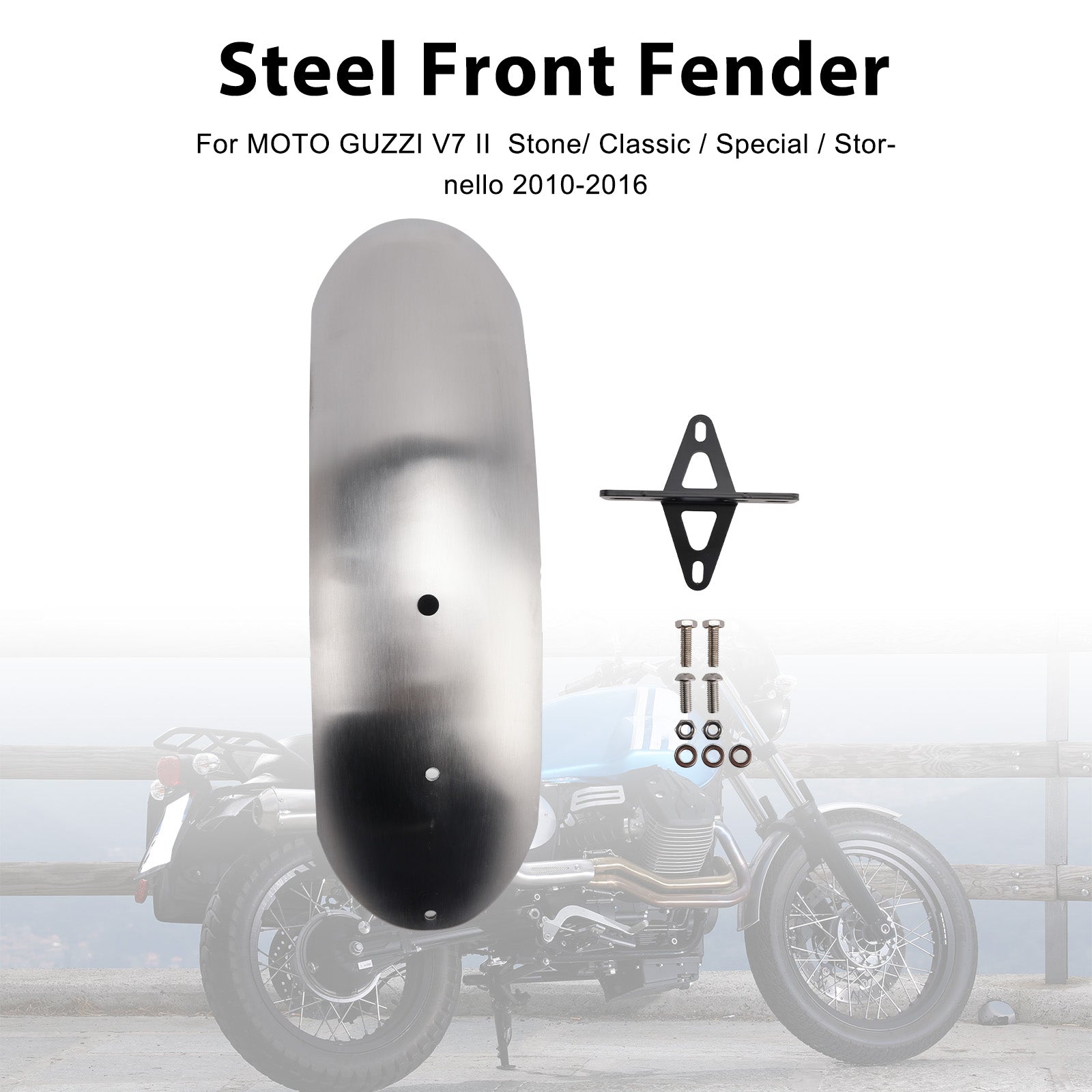 Garde-boue avant en acier adapté pour MOTO GUZZI V7 II Stone Classic Special 10-16