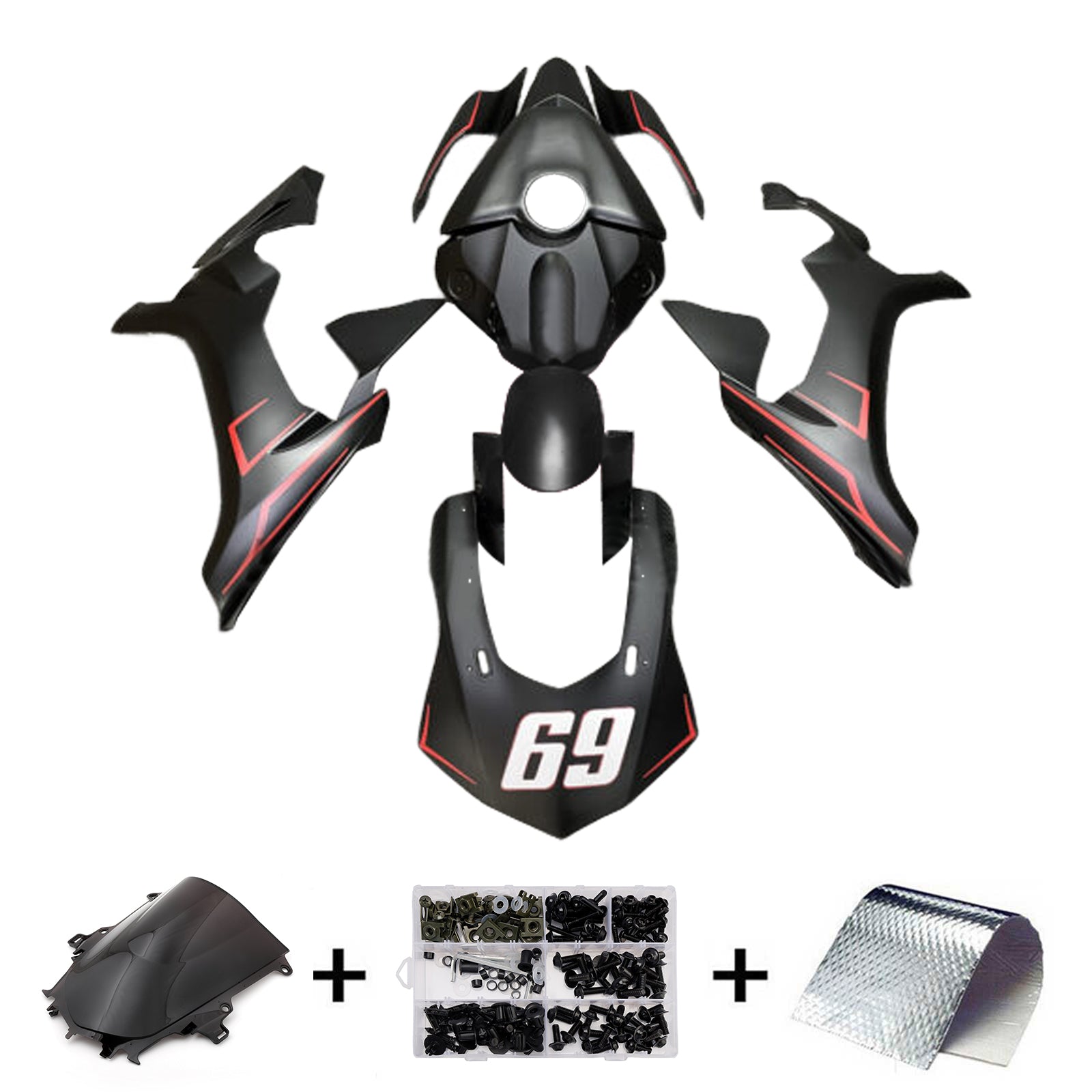 Kit de carénage d'injection carrosserie plastique ABS pour Yamaha YZFR1 YZF-R1 2015-2019
