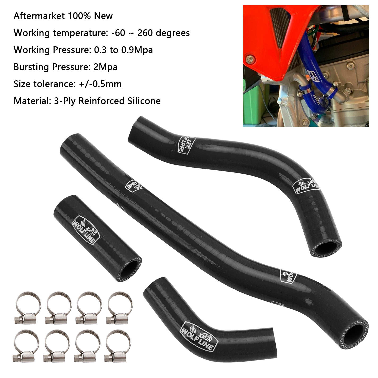 2022-2025 Honda CRF250R CRF250RX Silicone Radiator coolant Hose