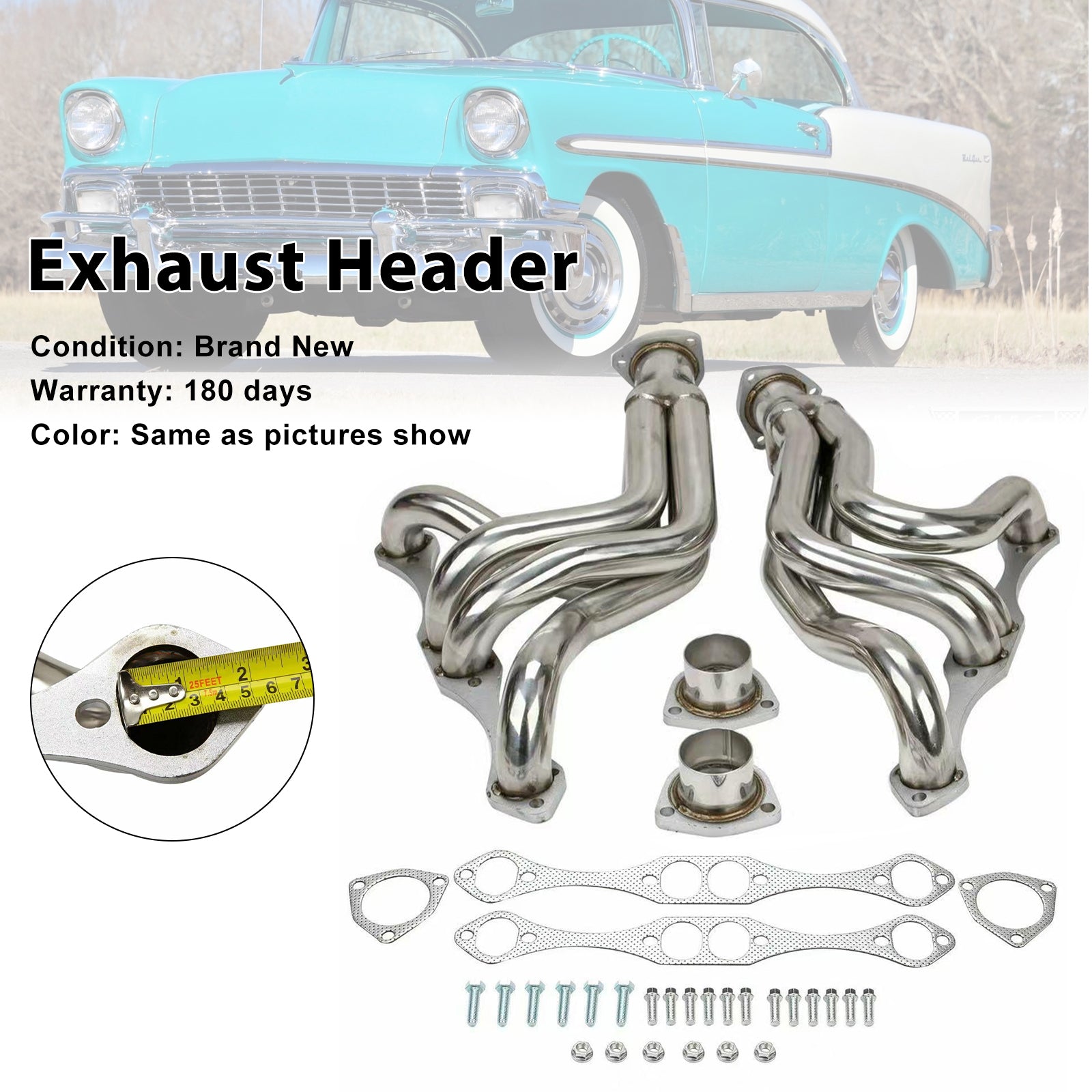Exhaust Manifold Header Fit Chevy Car 150 210 Bel Air 1955-1957 Small Block