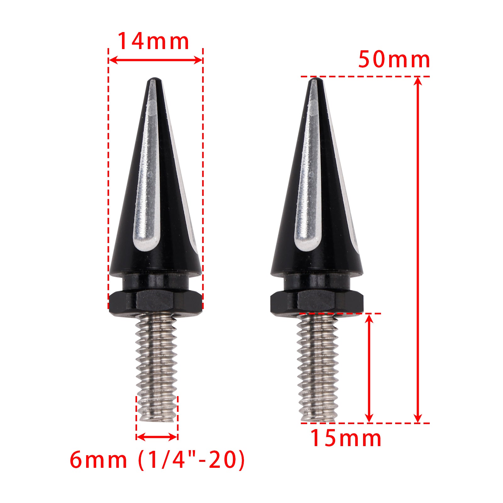 3x zwarte spikes voorruitbouten voor Street Glide Electra Glide Touring '96-'13