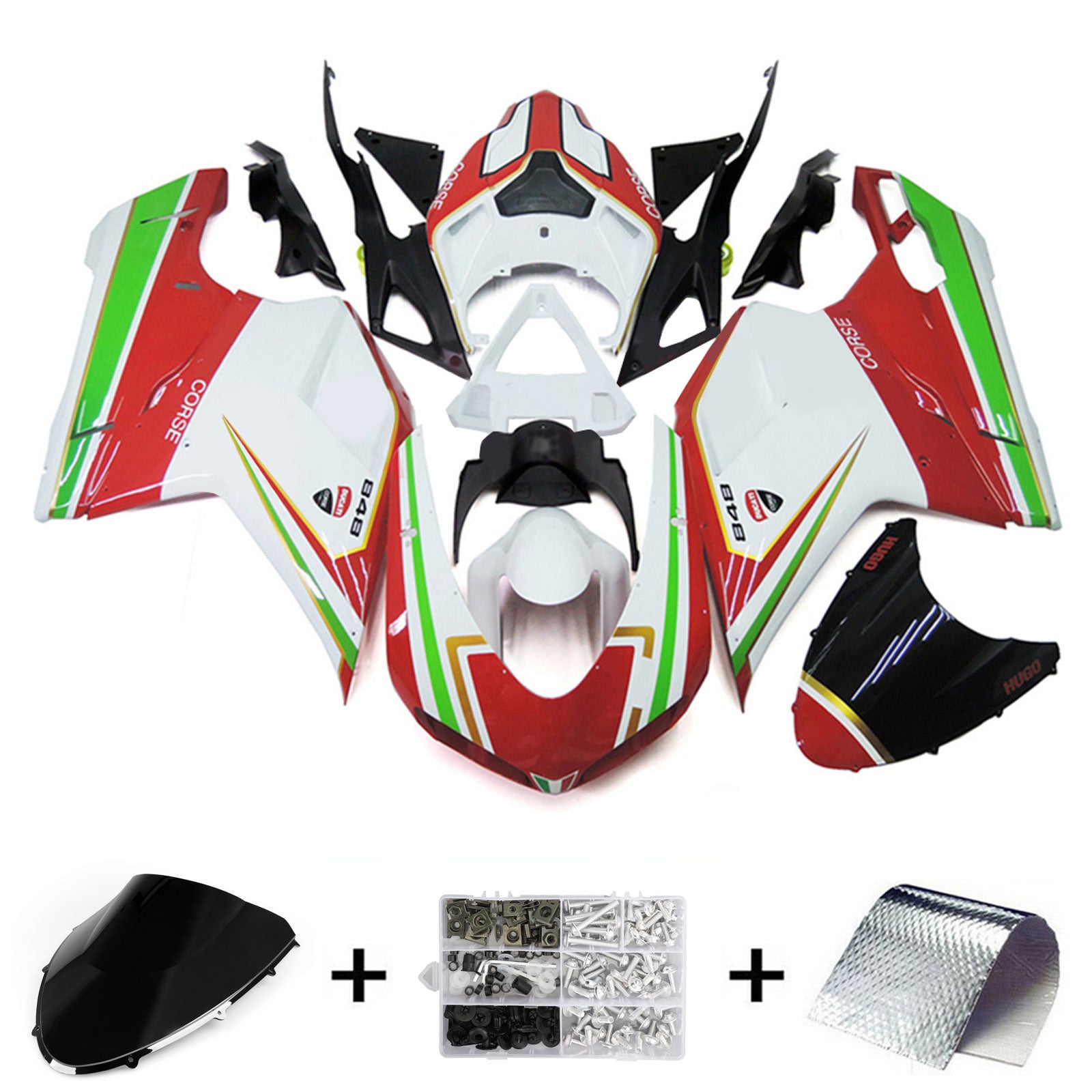 2007-2011 Ducati 1098 1198 848 Kit de carénage carrosserie ABS