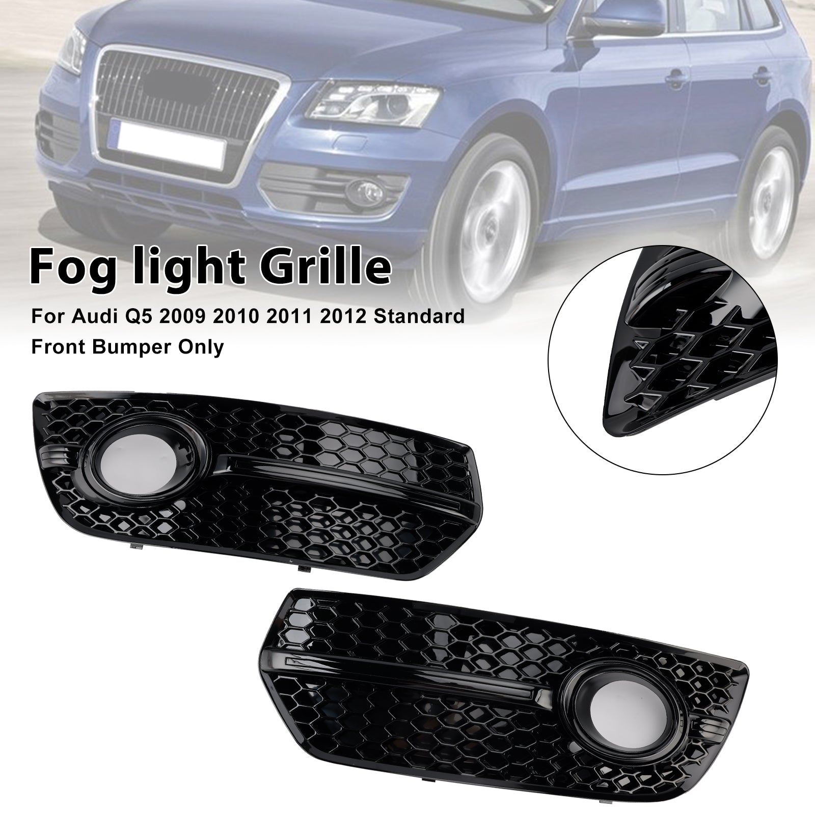 2009-2012 Audi Q5 2 STUKS Voorbumper Grill Mistlamp Lampafdekkingen