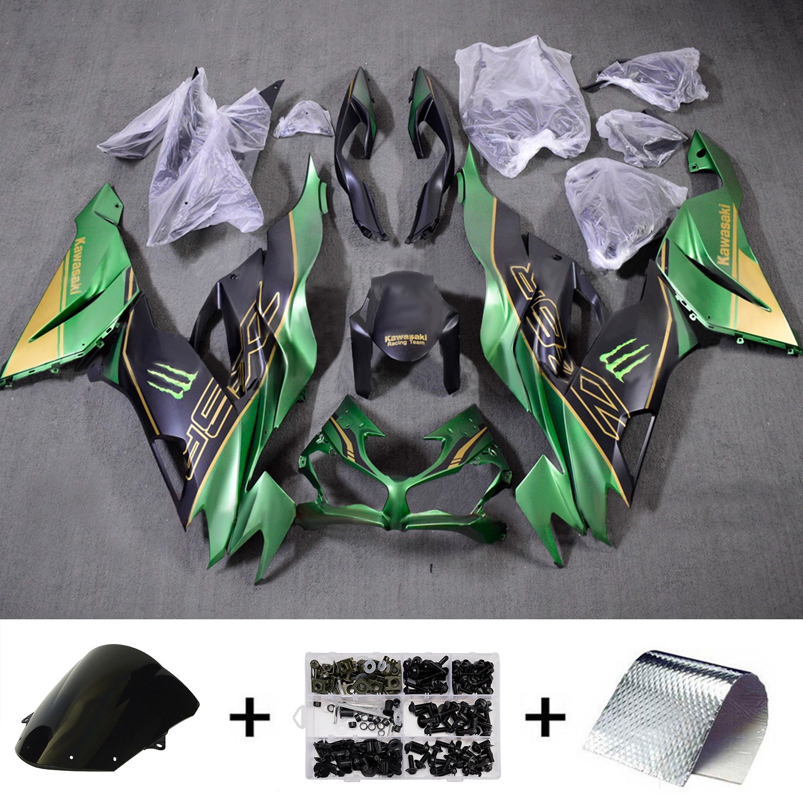 Injection Fairing Kit Bodywork Plastic ABS fit For Kawasaki ZX6R 2019-2023