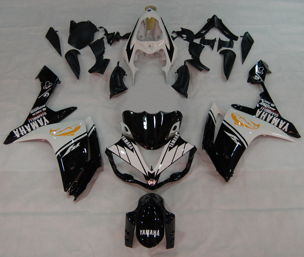 2007-2008 Yamaha YZF-R1 Carénages de course noir blanc générique