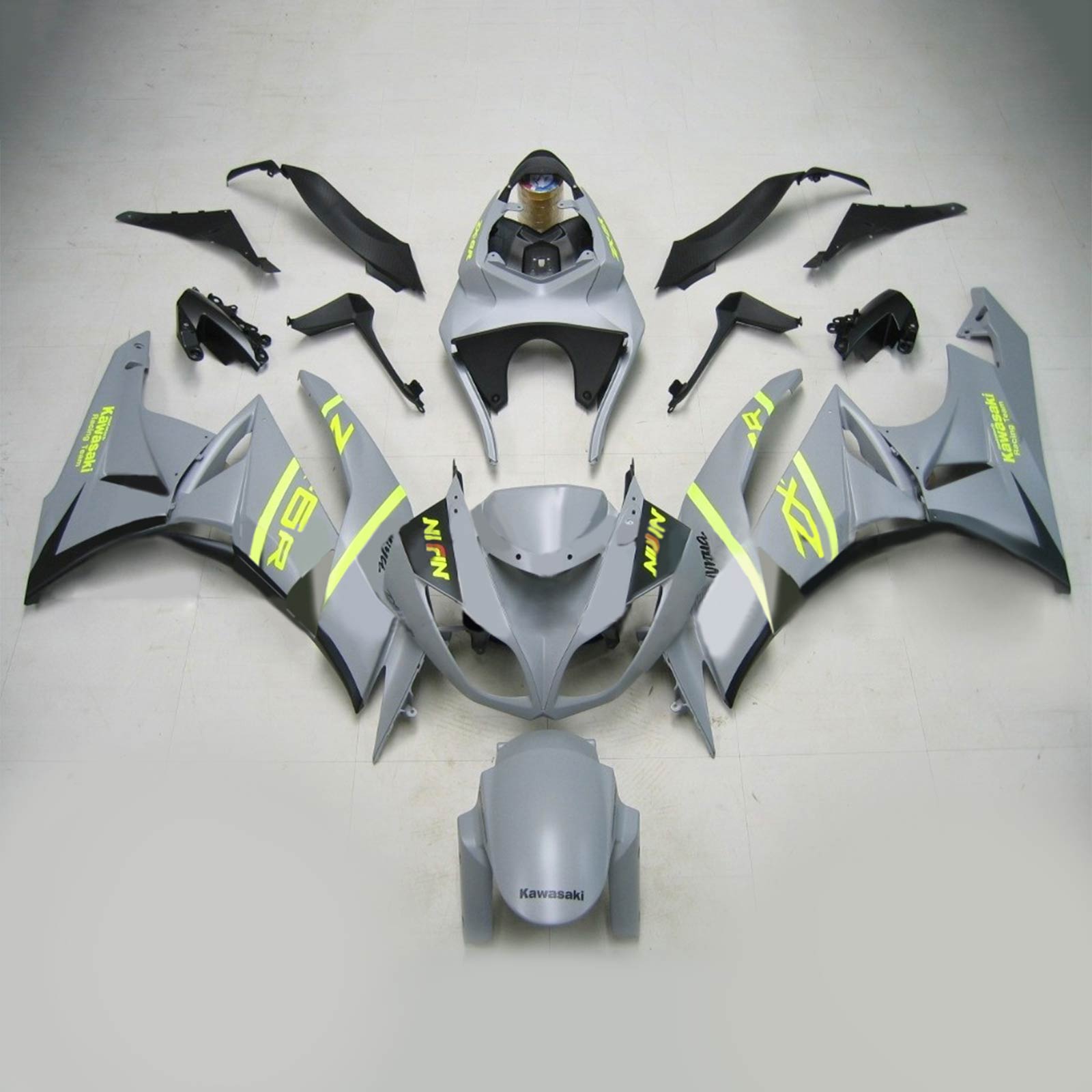 2009-2012 Kawasaki ZX6R 636 Amotopart Injection Fairing Kit Bodywork Plastic ABS #103