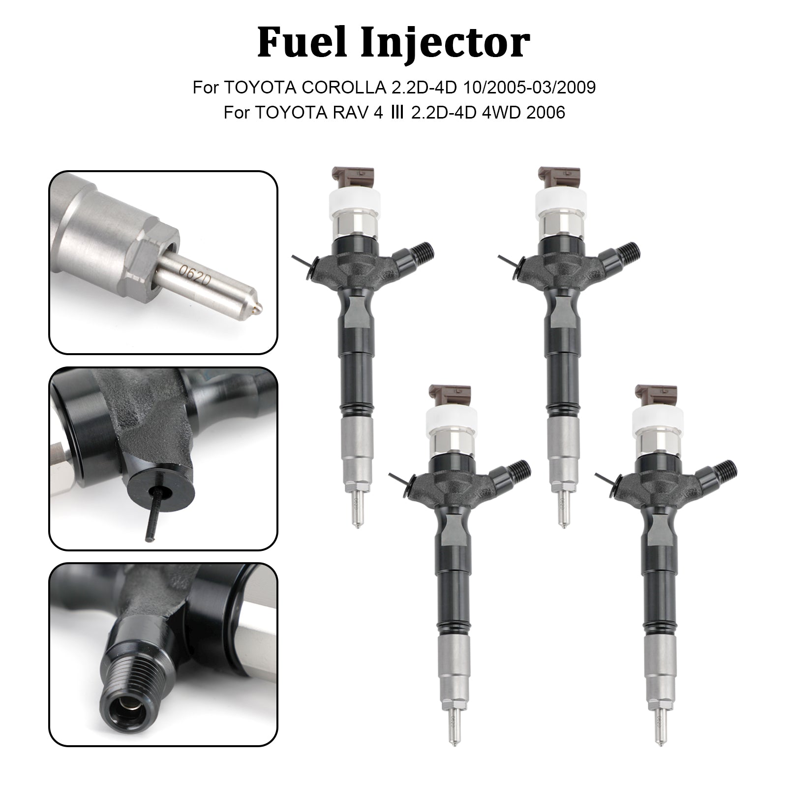 Injecteur de carburant 23670 – 30140, adapté à Toyota Land Cruiser Hilux 2006 + 095000-6760, 4 pièces