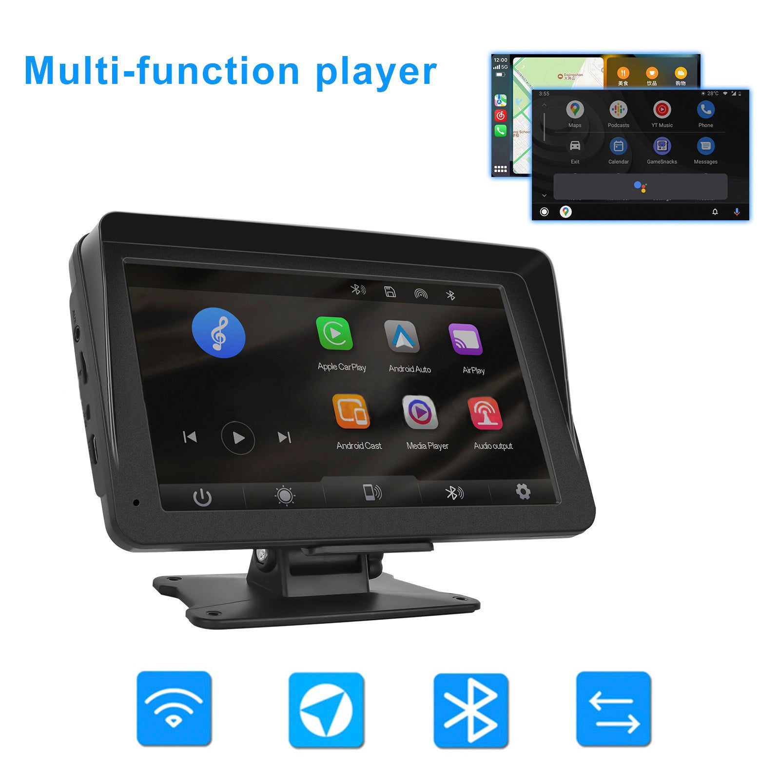 7-inch CarPlay Multifunction Player Auto Apple AirPlay Android Projection Camera