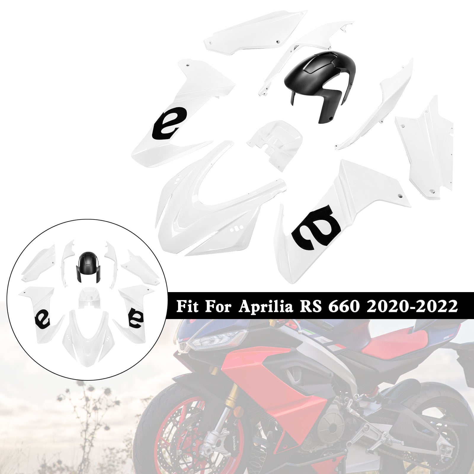 Kit de carénage de carrosserie en plastique ABS d'injection Aprilia RS 660 2020-2024 07#