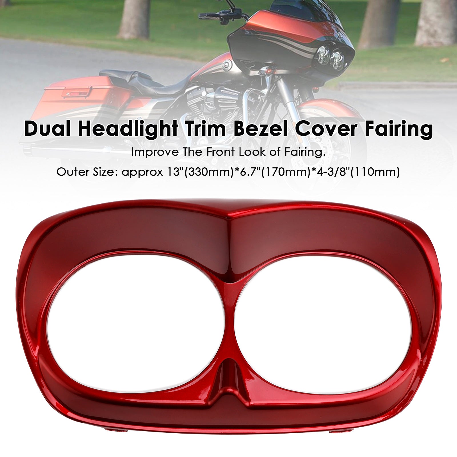 Dual Headlight Trim Bezel Cover Fairing For Road Glide 1998-2013