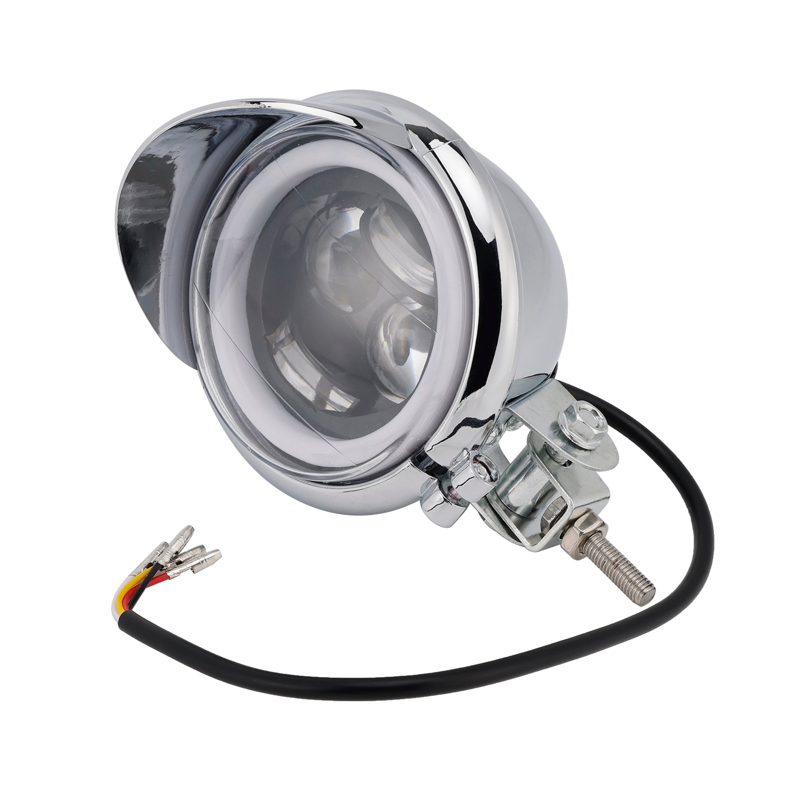 #D62 Headlight Lamp Spotlight Universal Coler Switch Fits Chrome For Motorcycle