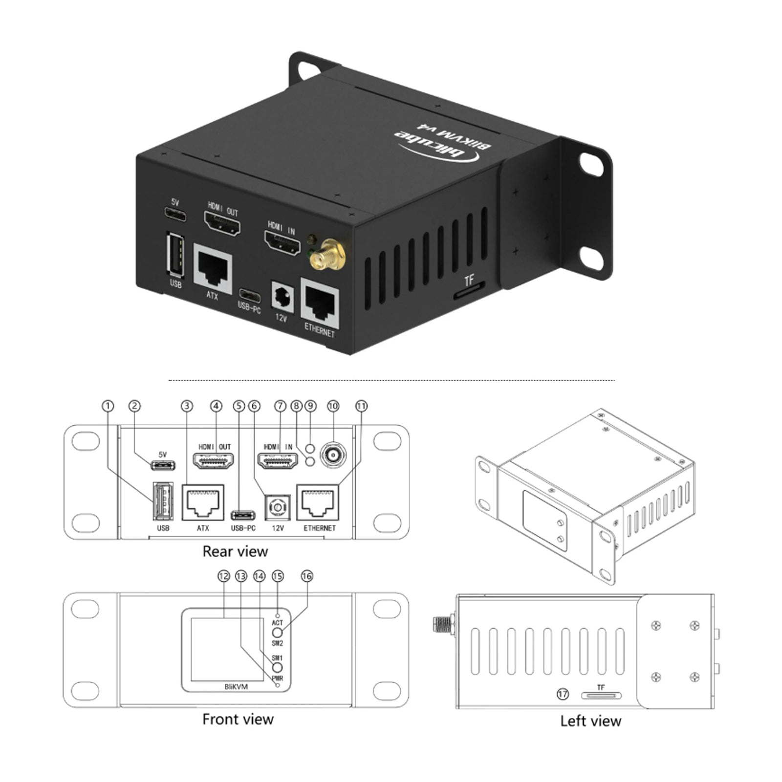 BliKVMv4 Allwinner KVM Over IP PoE HDMI Loop Out Prosesskontroll Operasjon IPKVM