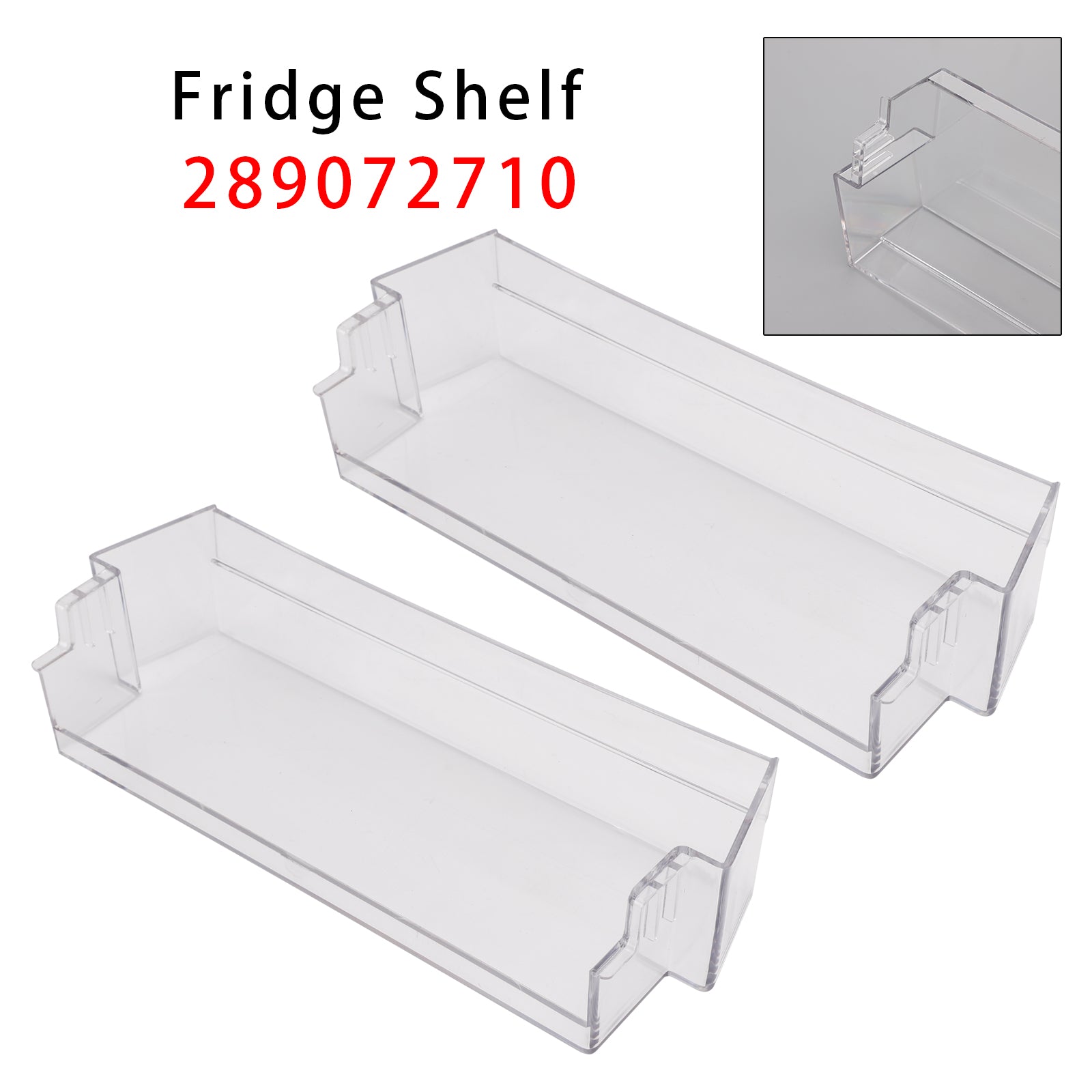 2PCS Fridge Shelf Grey Clear Middle Or Top Door Bin 306mm For Dometic Caravan