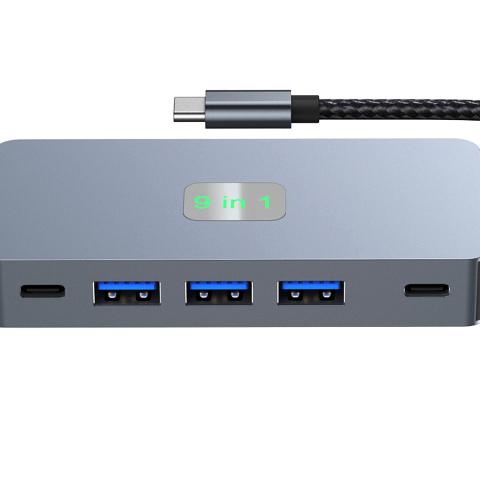 9 en 1 TYPE-C a RJ45(Gigabit)+USB3.0*3+HDMI+USB-CS Data+PD100W+SD/TF iPad Pro