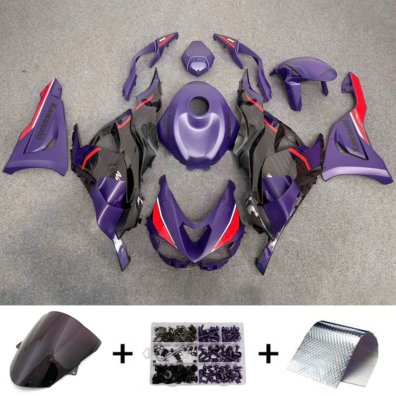 Kit carenatura iniezione carrozzeria in plastica ABS adatta per Kawasaki ZX-6R 2024-2025