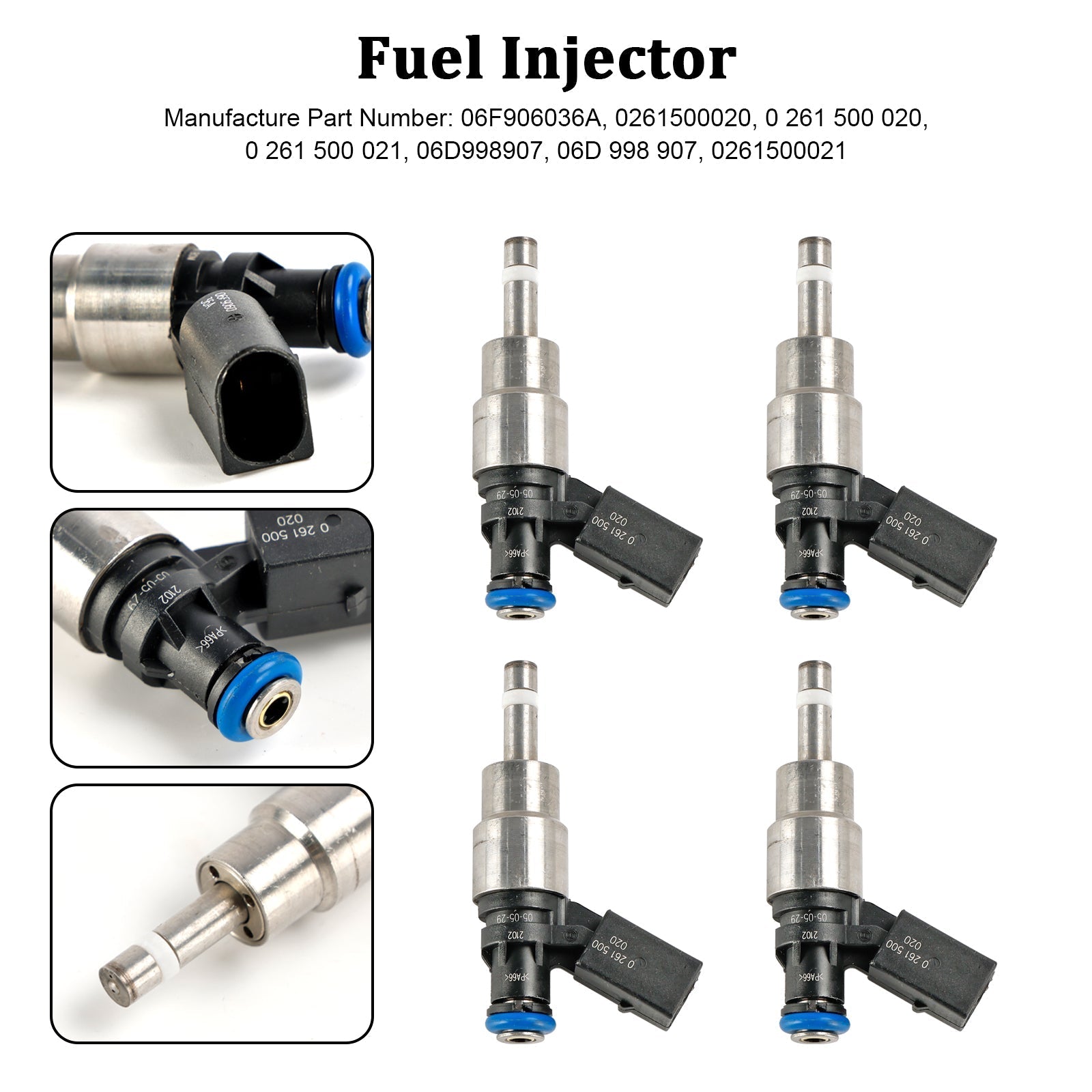 2005-2009 Audi A4 2.0L I4 4 pièces injecteur de carburant 06F906036A