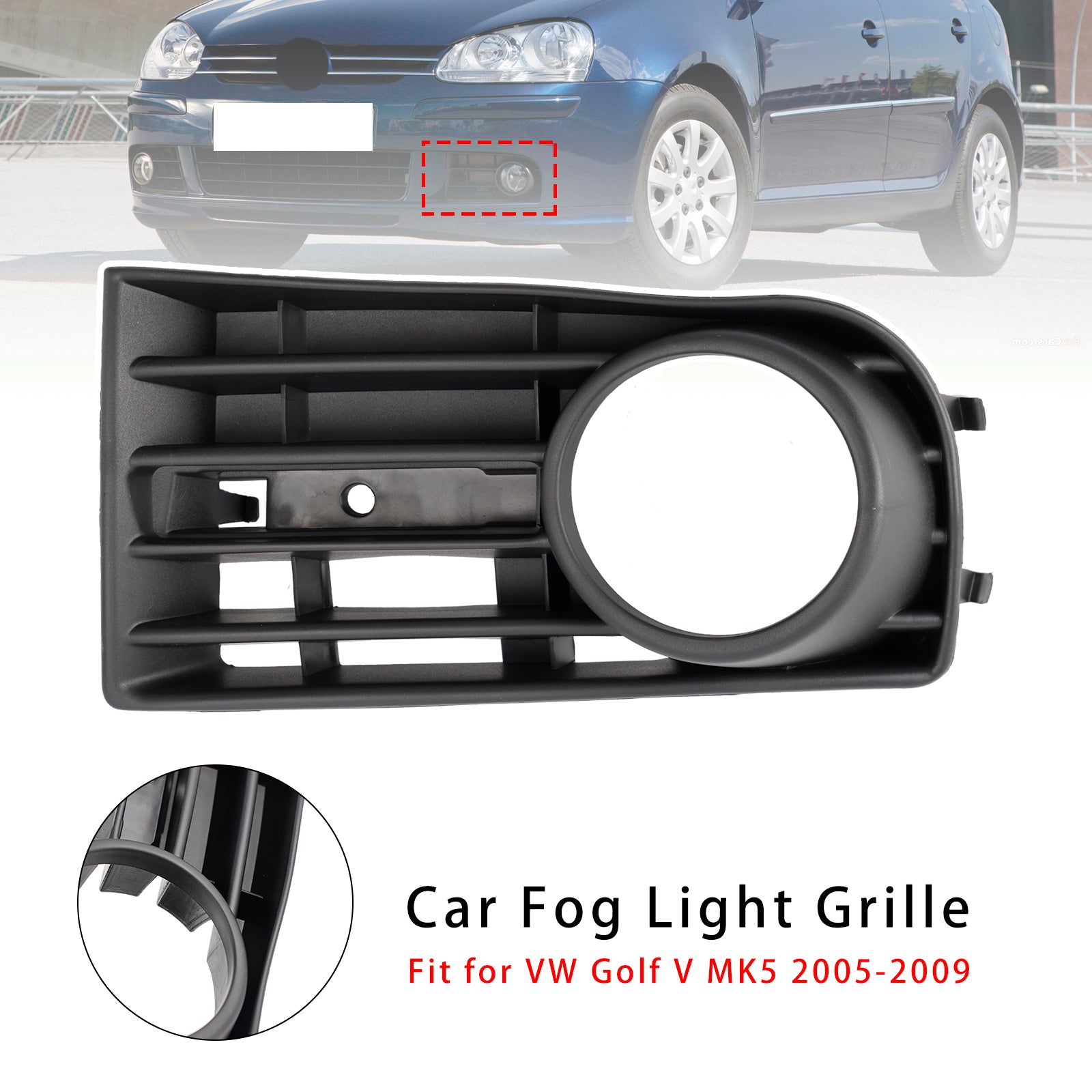 2005-2009 VW Golf V MK5 Linksvoor Bumpergrille Mistlampgrill 1K0853665B