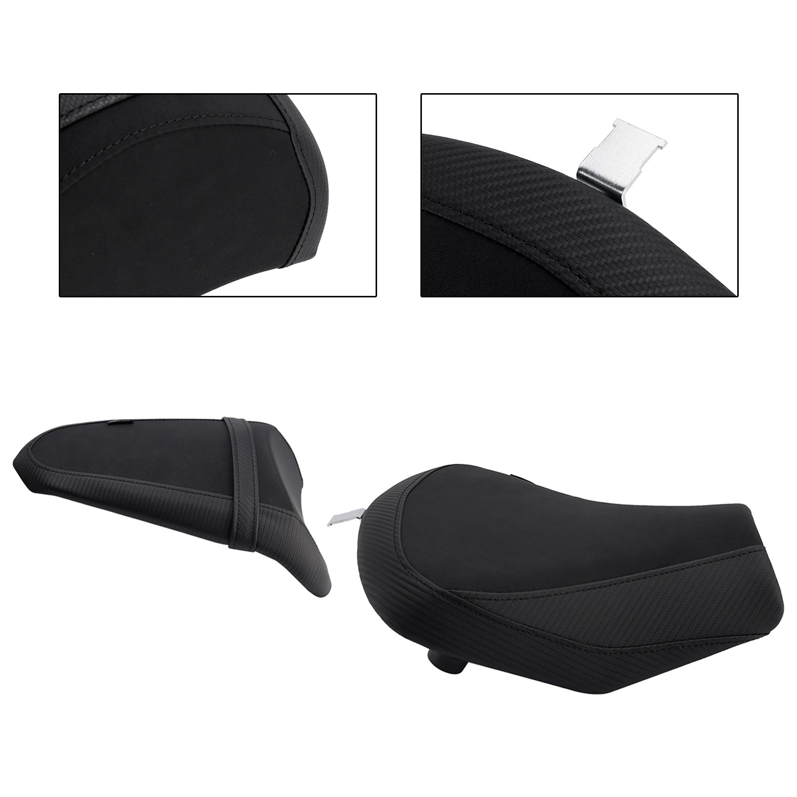 Front&Rear Raider Passenger Cushion Kit Black For Kawasaki Ninja 650 Z650 17-25