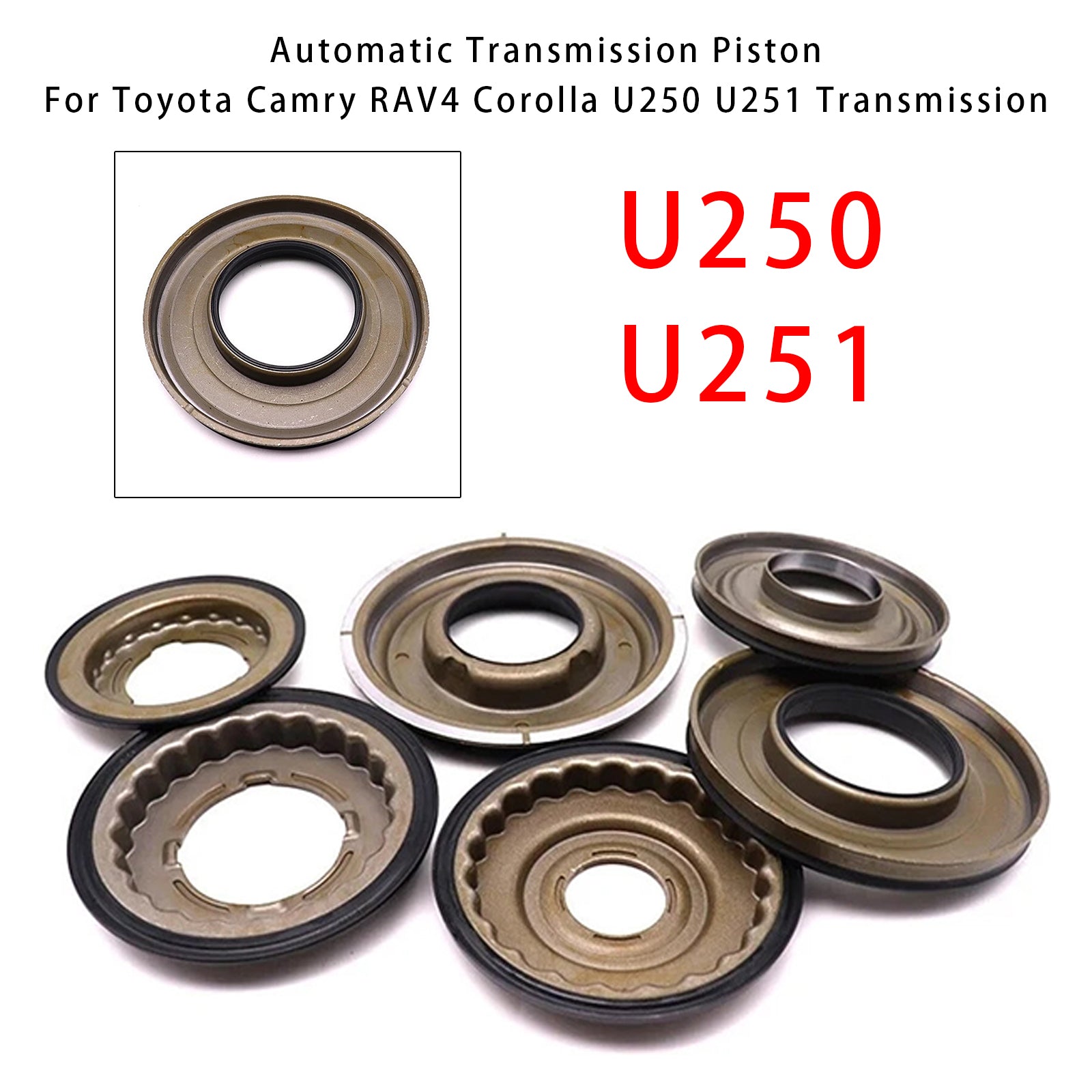 6PCS U250 U251 Automatic Transmission Piston Kit For Toyota Camry RAV4 Corolla