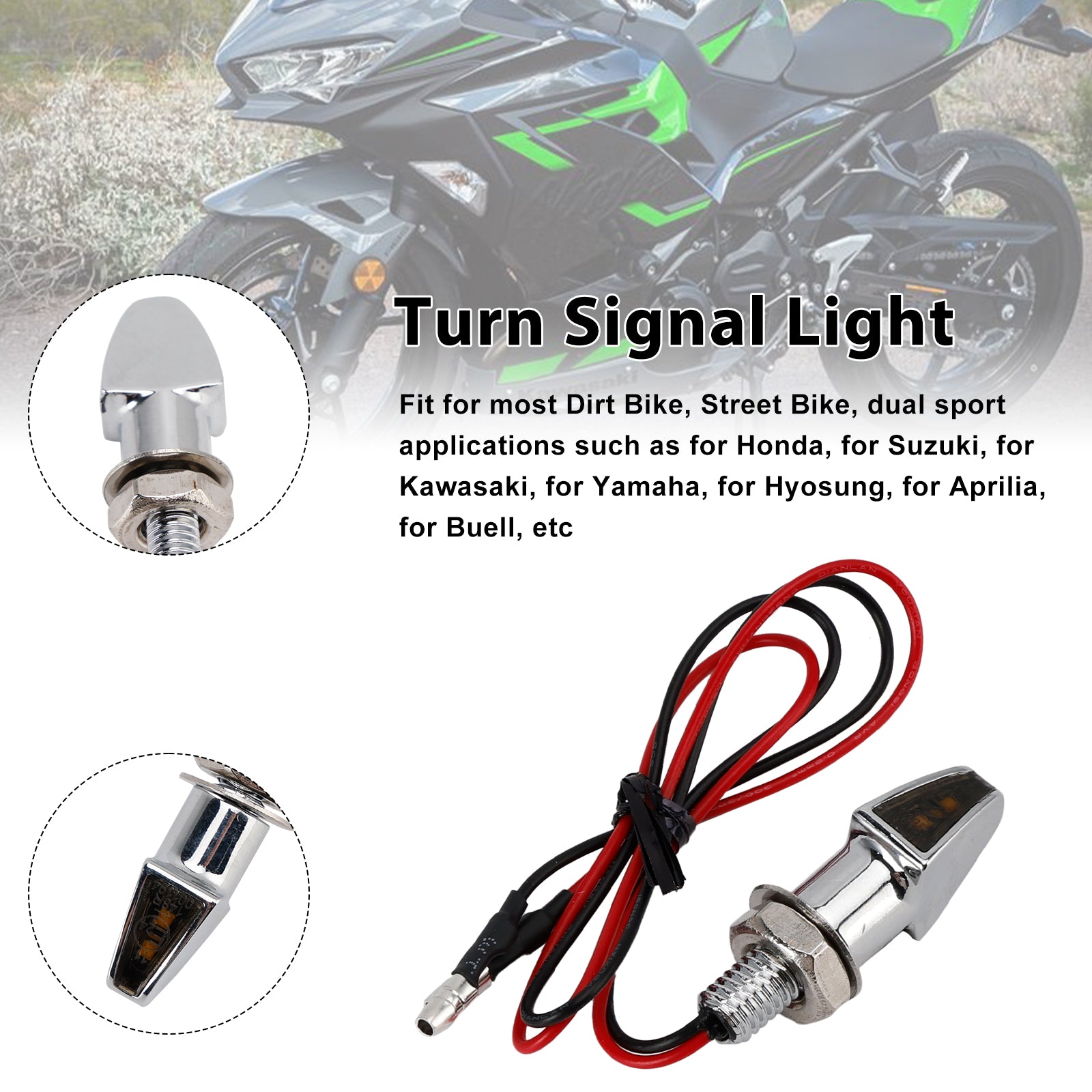 12V LED -turneringsindikatorljus 8mm Universal Motorcykel för Yamaha