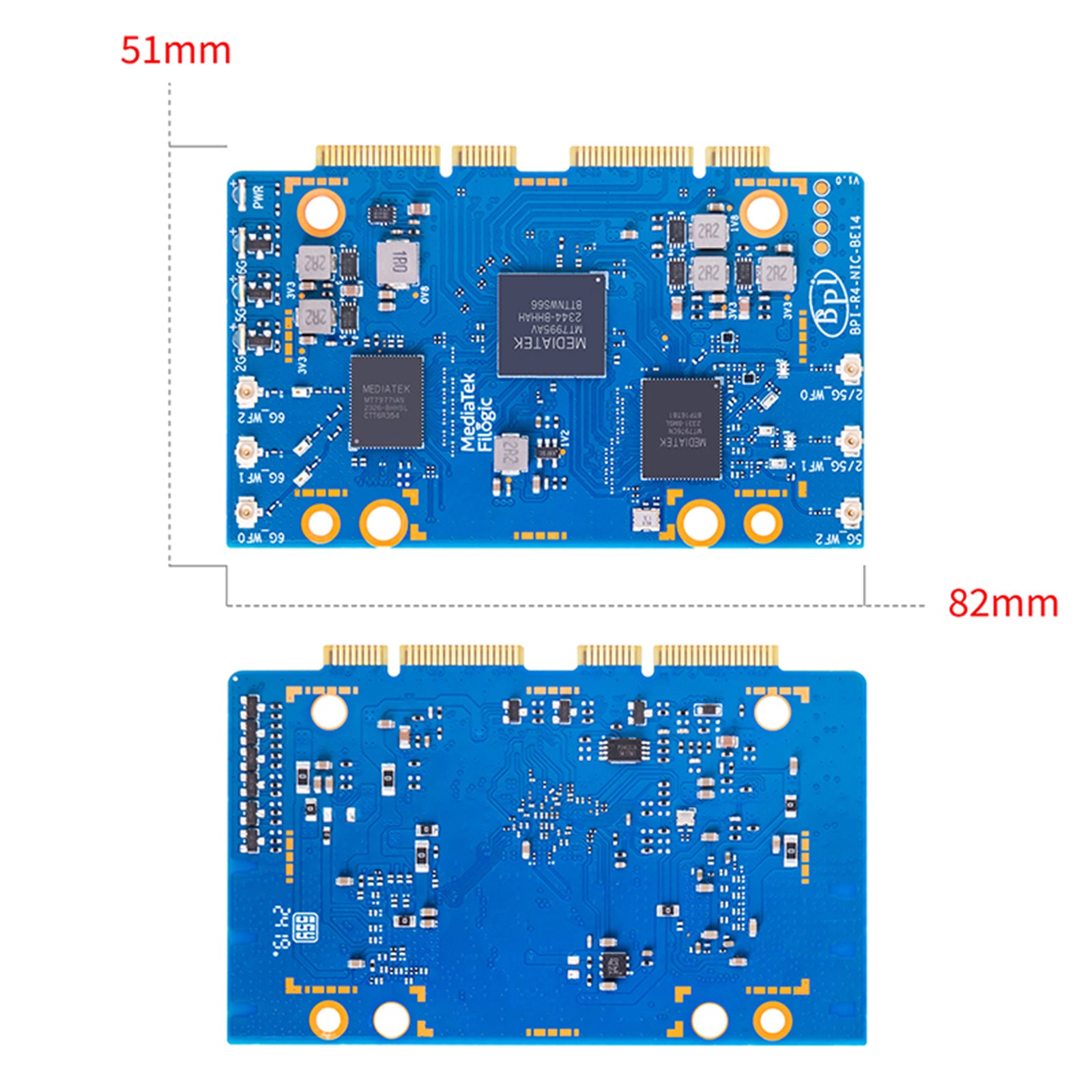 BPI-R4-NIC-BE14 Open Source Router BPI-R4-WiFi7 Module Banana Pi R4 WiFi7 Module