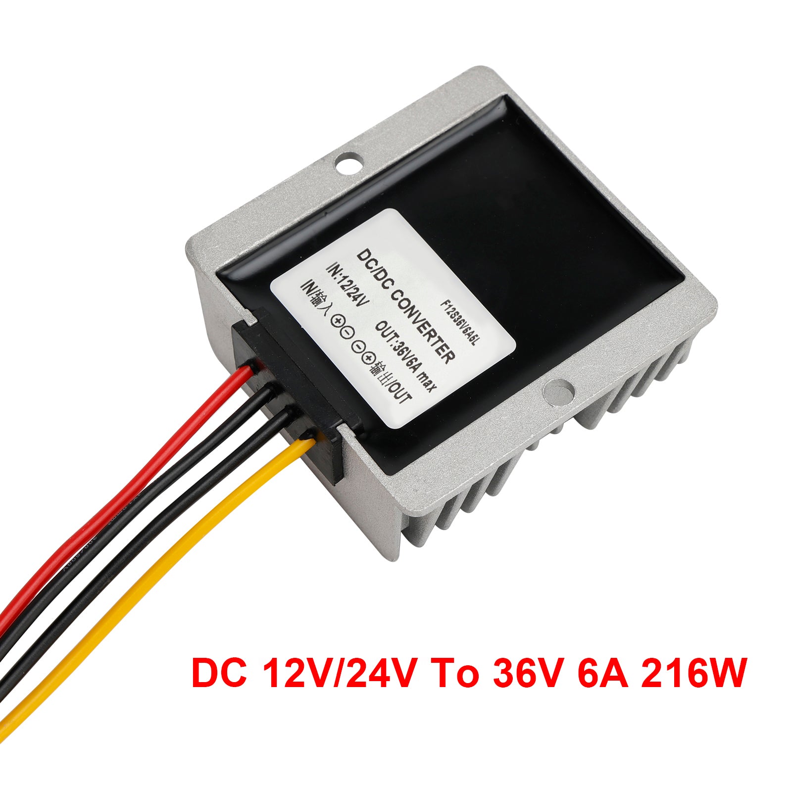 Waterproof DC/DC Converter Regulator 12V/24V Step Up to 36V 6A 216W