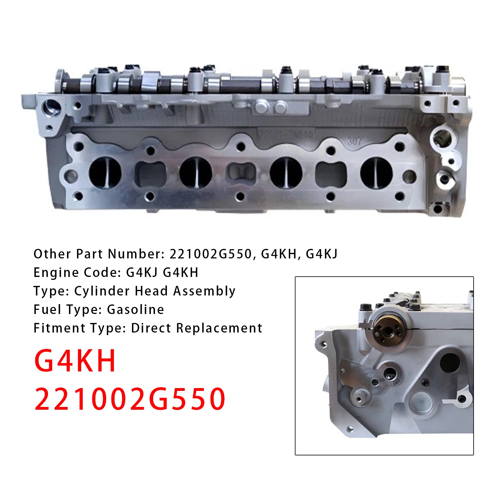 Culasse pour Hyundai Santa Fe Sport 4 portes 2.4L (2017-2018) - Référence : G4KH 221002G550 CPW13893