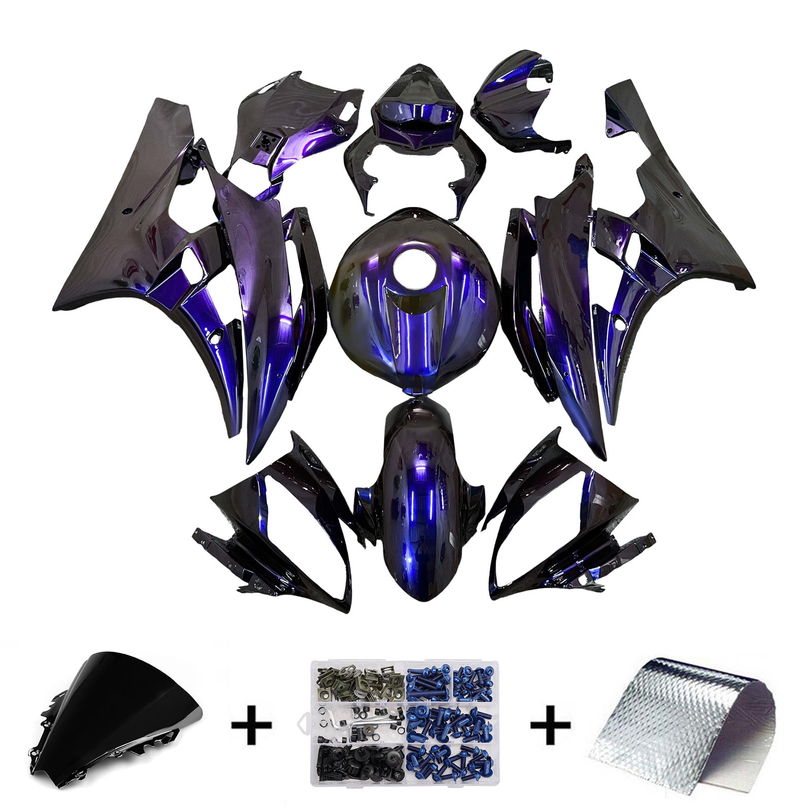 Kit de carénage d'injection carrosserie plastique ABS pour Yamaha YZFR6 YZF-R6 2006-2007