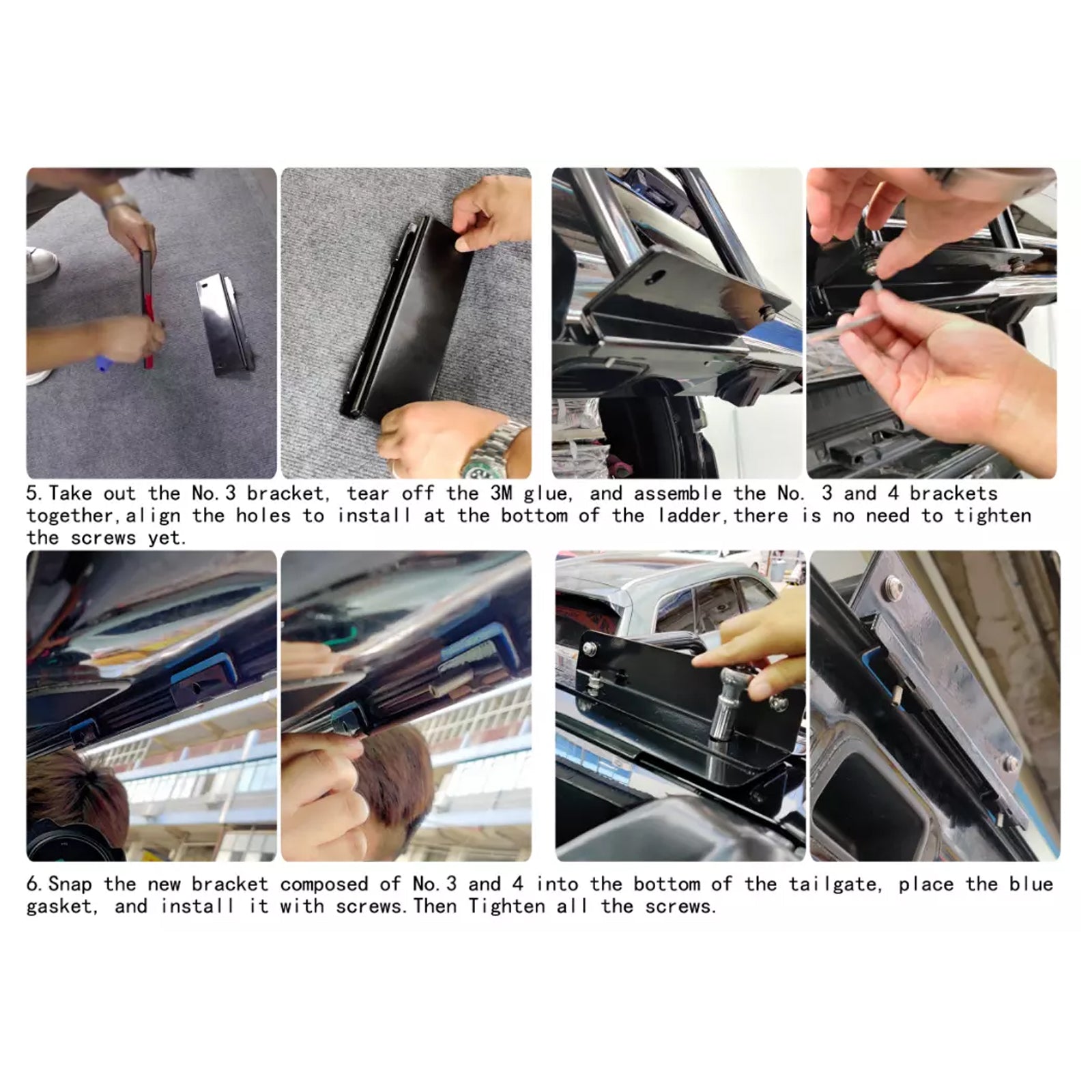 2010-2024 Toyota 4Runner 5ta generación Accesorios de escalera para puerta trasera, color negro