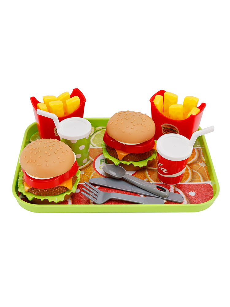 Hamburger Wafels Frietjes Drinken Speelvoedsel Doe alsof speelgoed Keukenset Kinderspeelgoedset