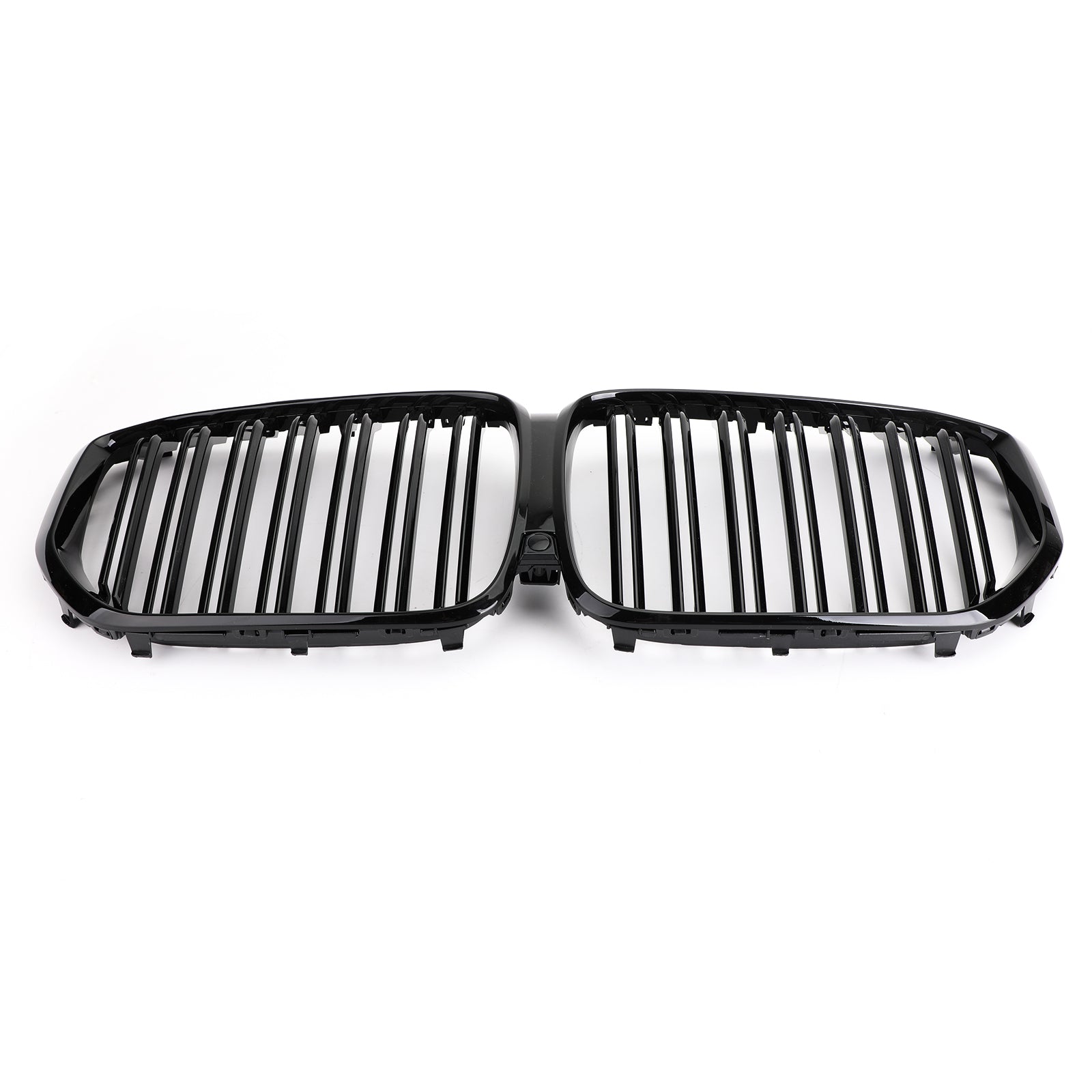 Front Kidney Grille Gloss Black Grill Dual Fin For BMW X5 G05 2018-2021