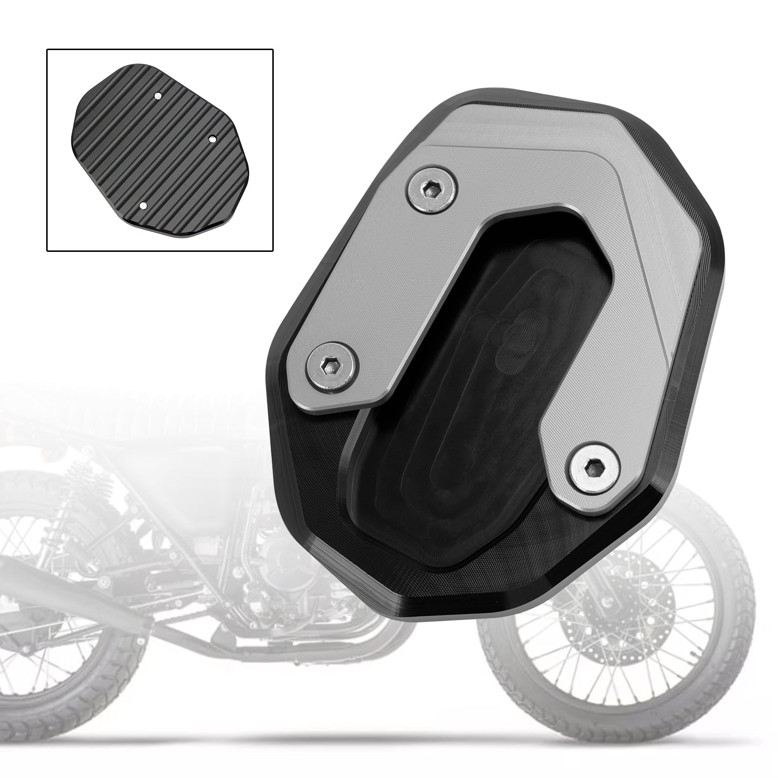 Coussin de plaque d'agrandissement de béquille adapté à Ducati Scrambler 400/800/1100 2015 – 2020