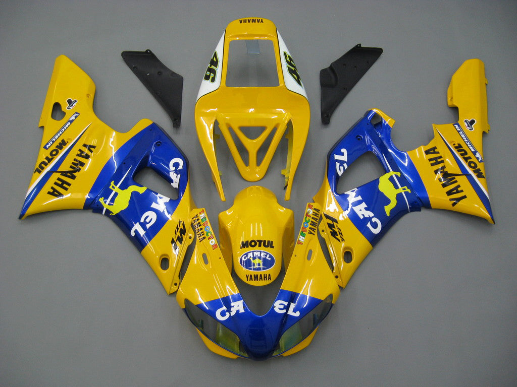 1998-1999 Yamaha YZF-R1 geelblauw nr. 46 Camel Racing stroomlijnkappen algemeen