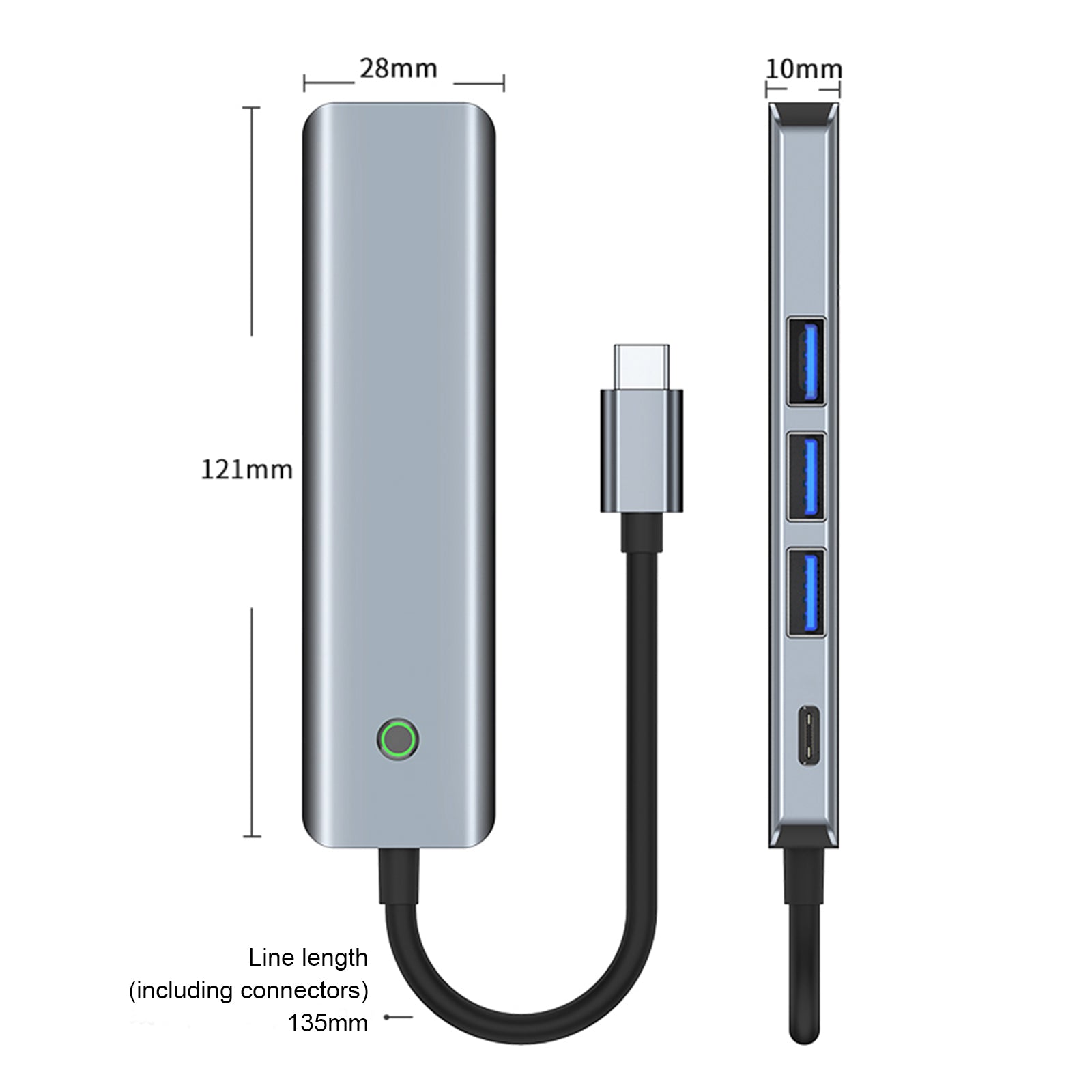 5 in 1 TYPE-C USB3.0 HDMI PD100W Interface Hub Adapter Dock for MacBook iPad Pro