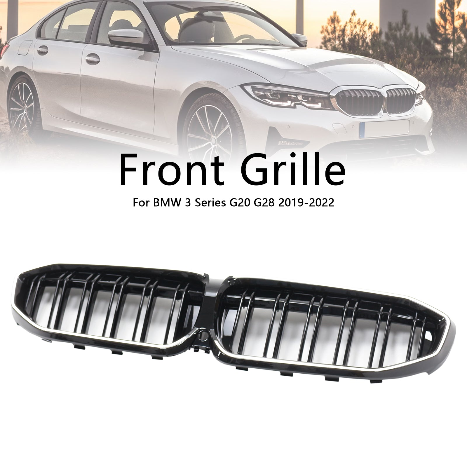 2019-2022 BMW 3 Série G20 Double lat à slat noir rein 51138072085