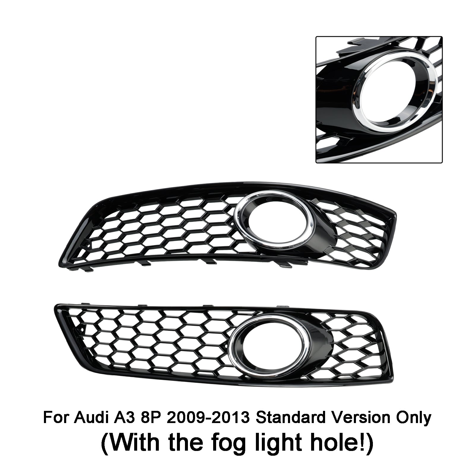 2009-2013 Audi A3 8P pare-chocs en nid d'abeille couvercle de calandre de phare antibrouillard avant