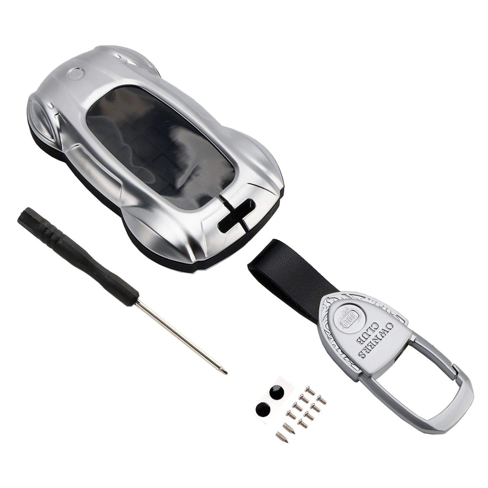 Leather Alloy Zinc Car Key Silvery Case Cover For Lexus ES260h/RX350h/LS500h