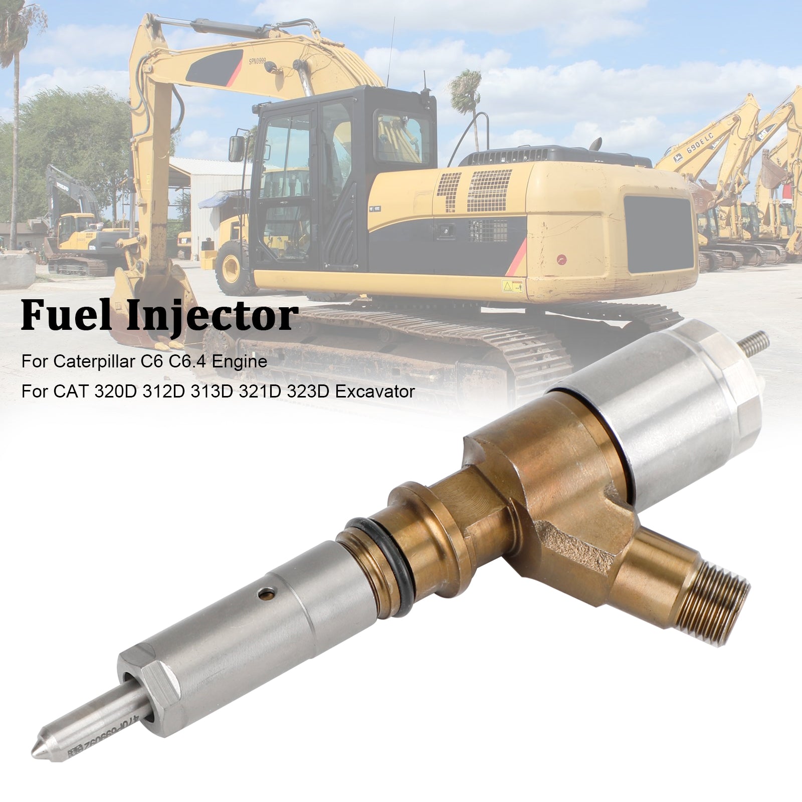 Injecteur de carburant 3264700 adapté à Caterpillar C6 C6.4 adapté à la pelle CAT 320D, 1 pièce