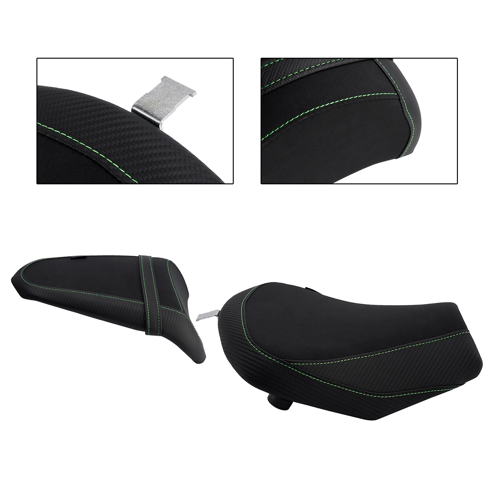 Front&Rear Raider Passenger Cushion Kit Green For Kawasaki Ninja 650 Z650 17-25