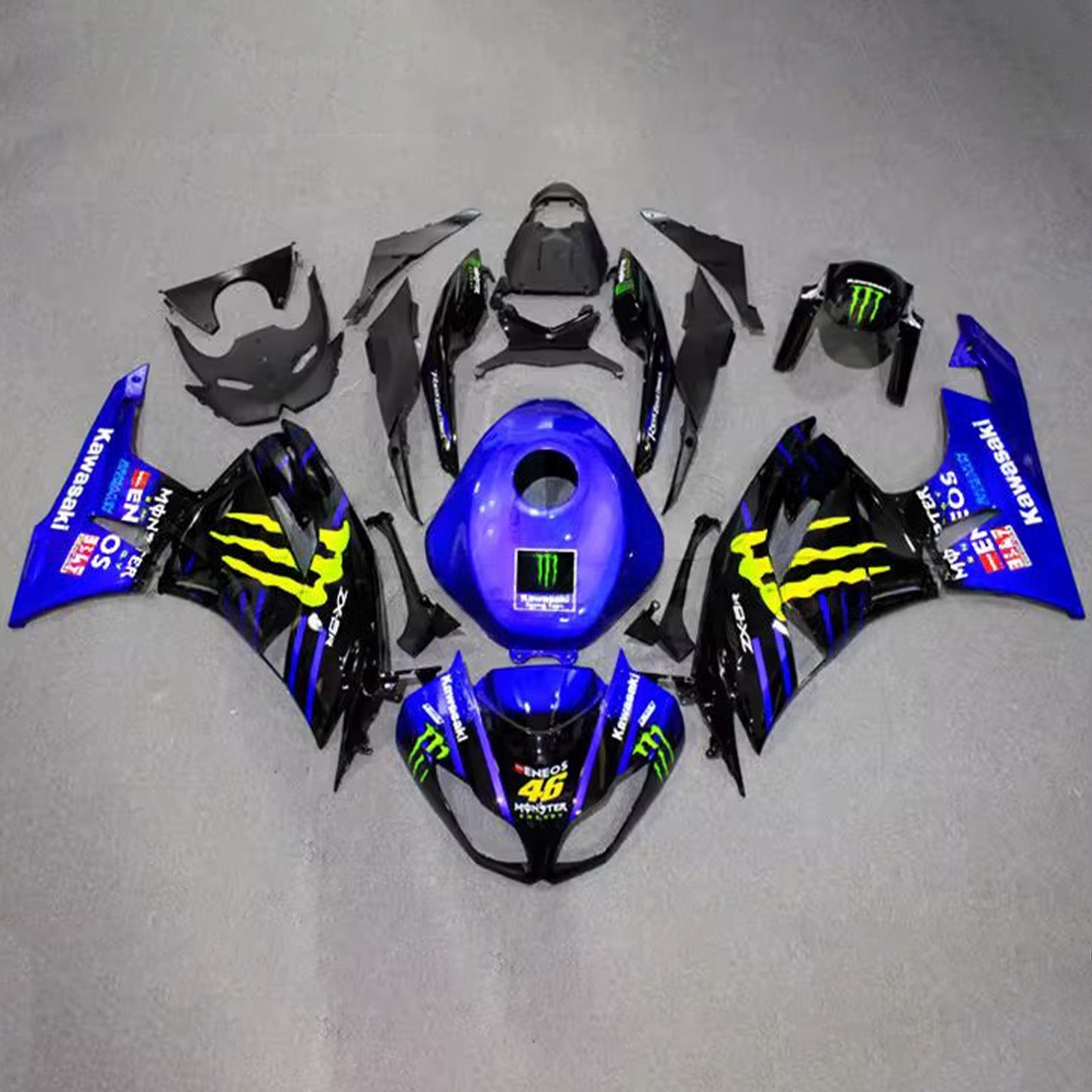 Kit carena iniezione carrozzeria in plastica ABS adatta per Kawasaki ZX6R 636 2009-2012