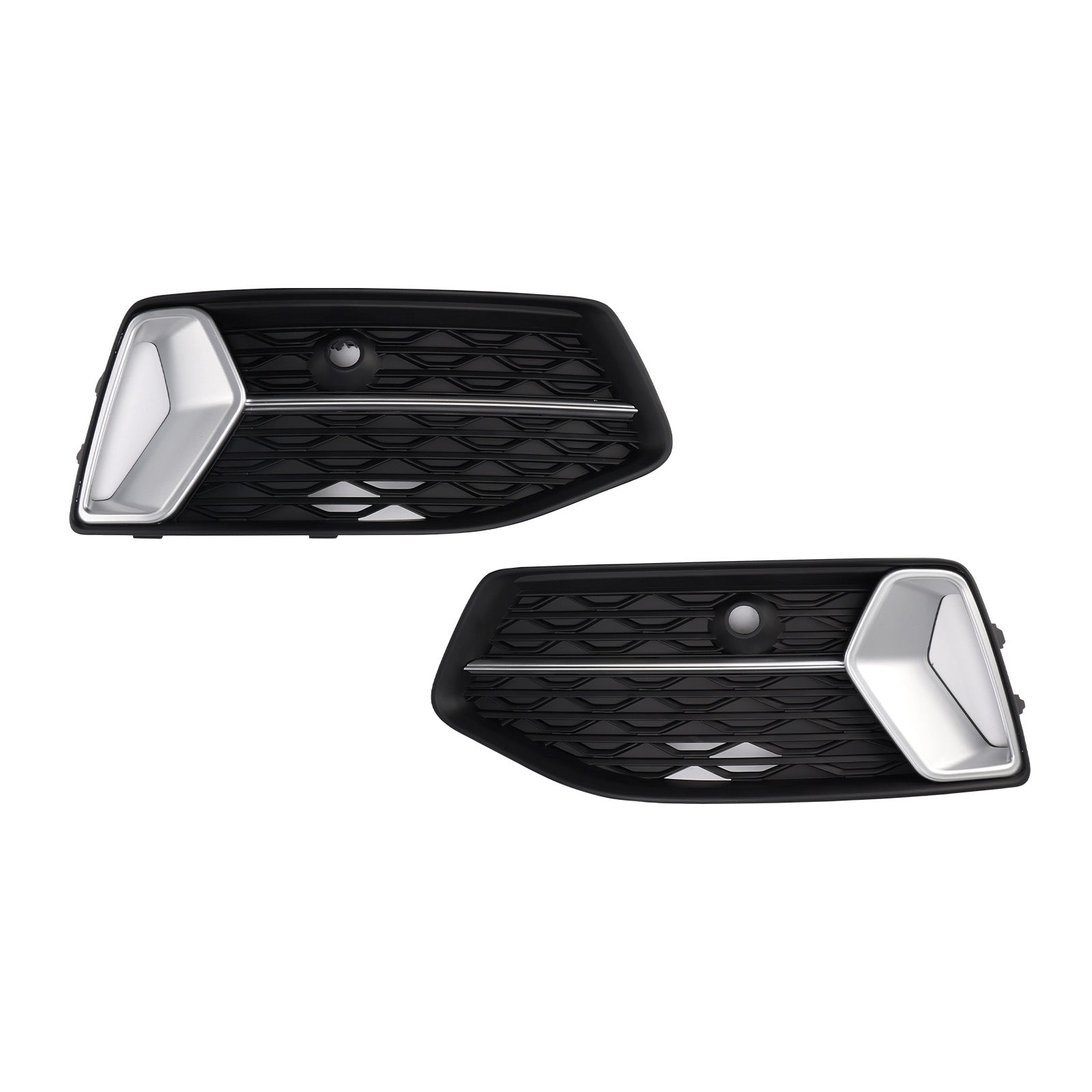 2pcs Bumper de pare-chocs Grille de brouillard Couvercle lumineux ajustement AUDI A6 C8 2019-2023