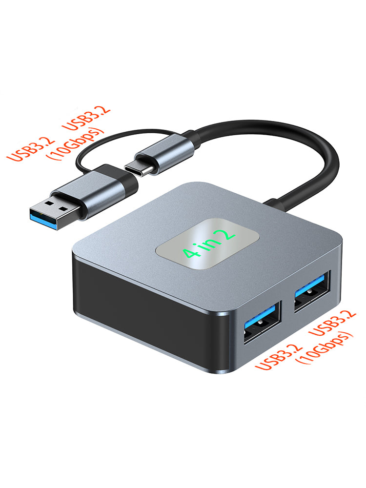 4 in 2 Type-C + USB naar USB3.2*4 Interface Hub Adapter Dock voor MacBook iPad 15