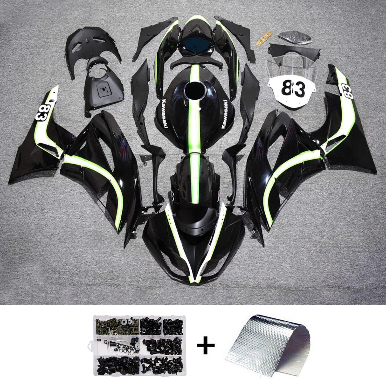 Kit carena iniezione carrozzeria in plastica ABS adatta per Kawasaki ZX6R 636 2009-2012