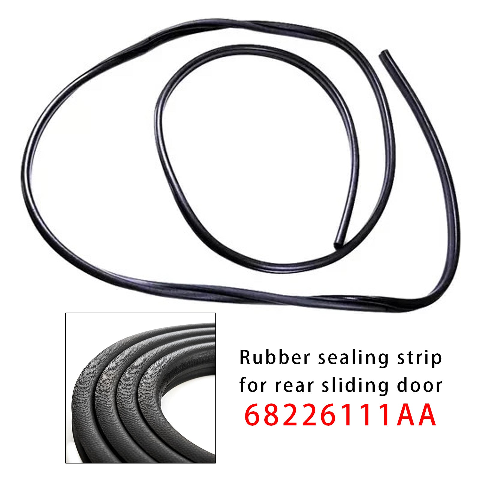 Rear Sliding Door Rubber Sealing Strip For Ram Promaster Rapid 1.4L L4 2018-2021