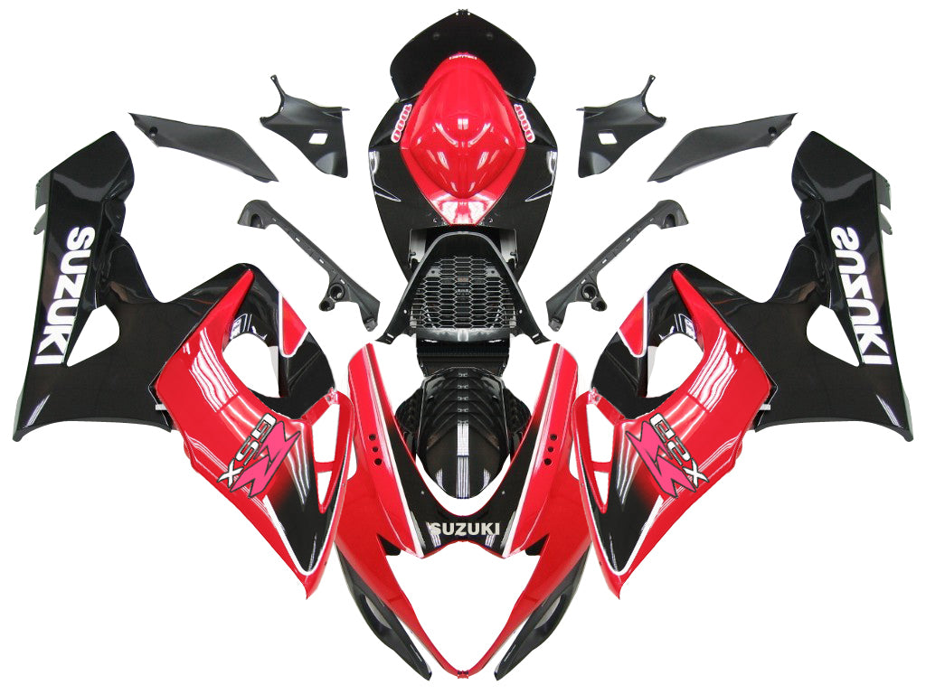 2005-2006 Suzuki GSXR 1000 Black and Red GSXR Racing Fairings Generic