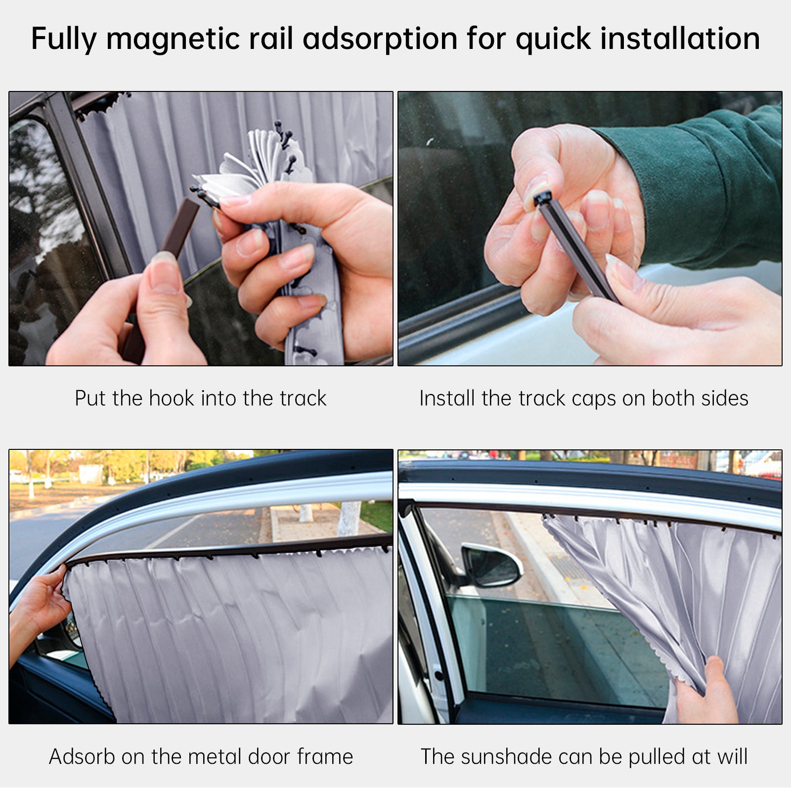 4x Universal Car Side Window Sun Shades Silver For Breast feeding Taking a nap