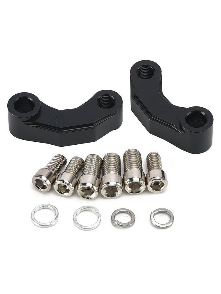Pair Black Aluminum Mirror Extenders Risers Extension 10mm Universal Fit