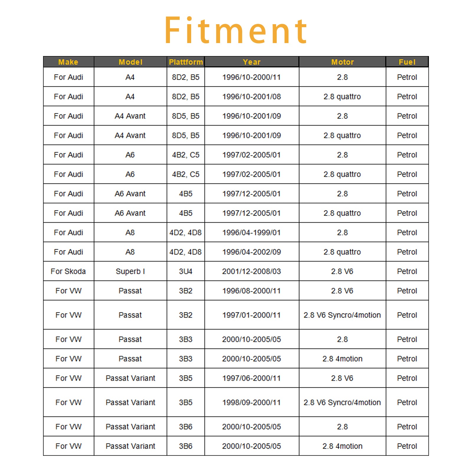 1Pcs Fuel Injector For Audi A4 A6 Quattro A4 A6 Passat 97-05 2.8L 0280156273