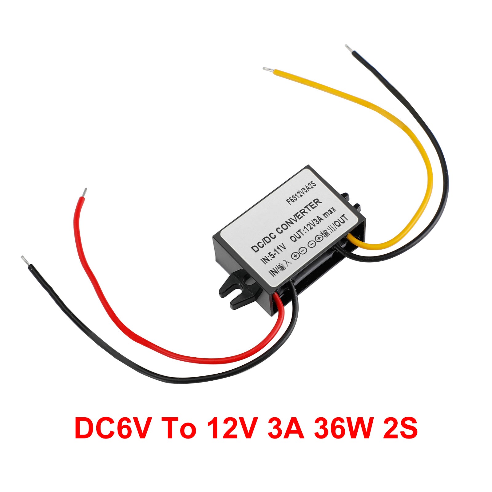 DC-DC 6V-12V 3A 36W Step Up Car Strømforsyningsomformer Regulator Vanntett