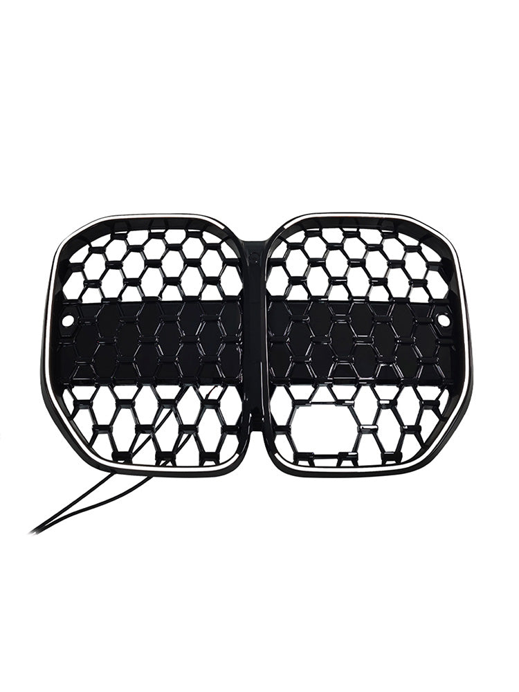 Black Front Bumper Grille Grill Fit BMW 4 Series G22 G23 G82 2020-2025 W/ ACC